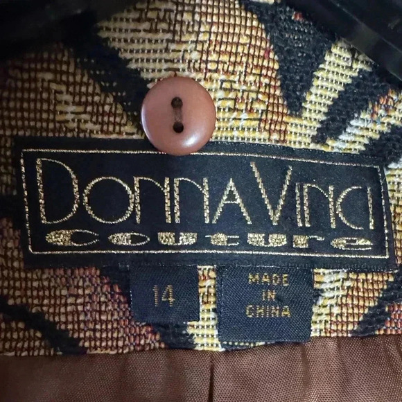 Donna Vinci Couture Tiger Print Long Coat-Size 14 Animal Print Statement Jacket - Picture 15 of 16